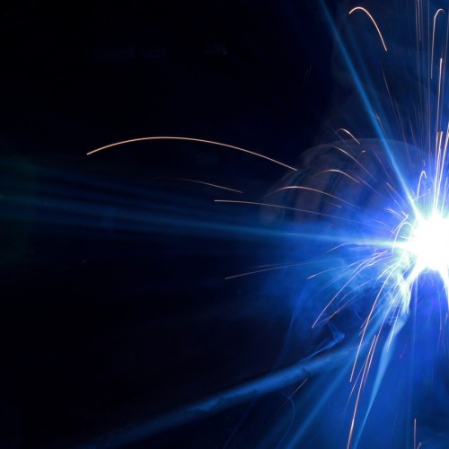 image of a welder spark